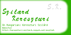 szilard kereszturi business card